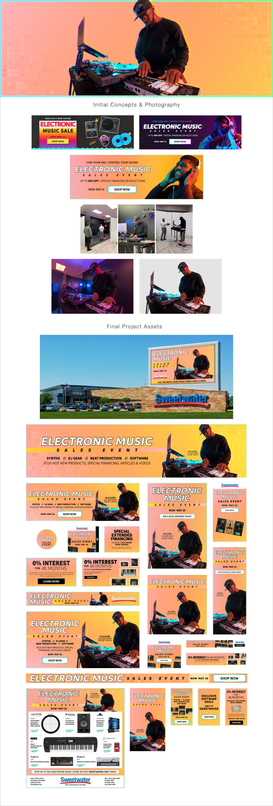 Danielle Doepke Design Portfolio - Sweetwater Project, Electronic Music Sales Event Promotion
