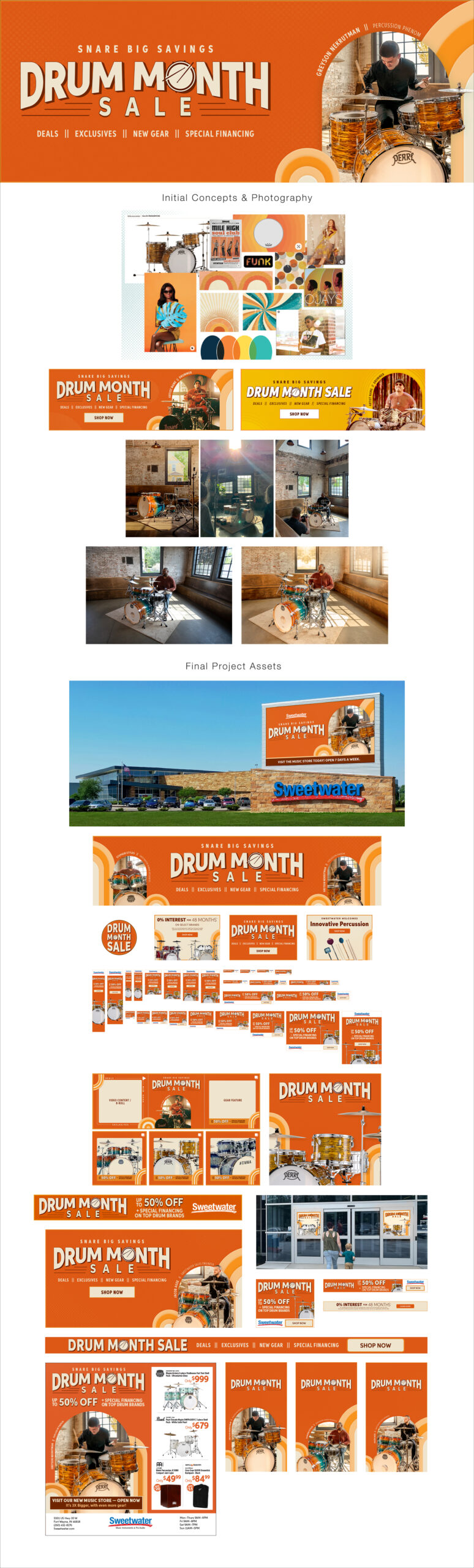 Danielle Doepke Design Portfolio - Sweetwater Project, Drum Month Sales Promotion - June 2021