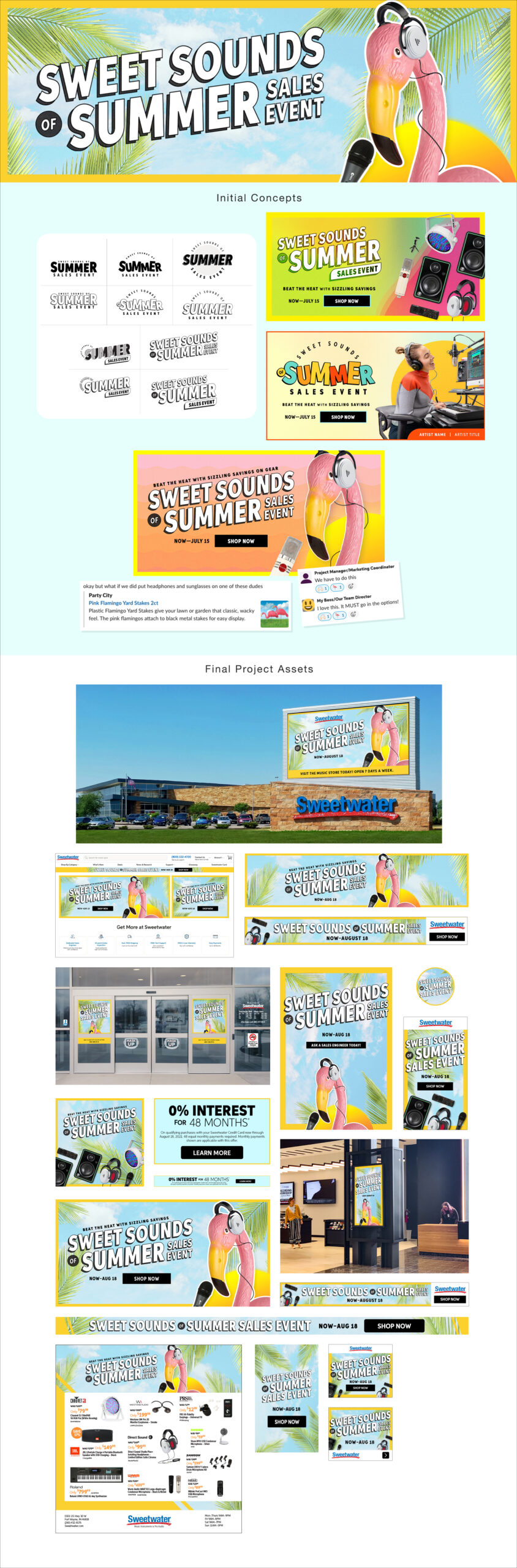 Danielle Doepke Design Portfolio - Sweetwater Project, Sweet Sounds of Summer Sales Event Promotion