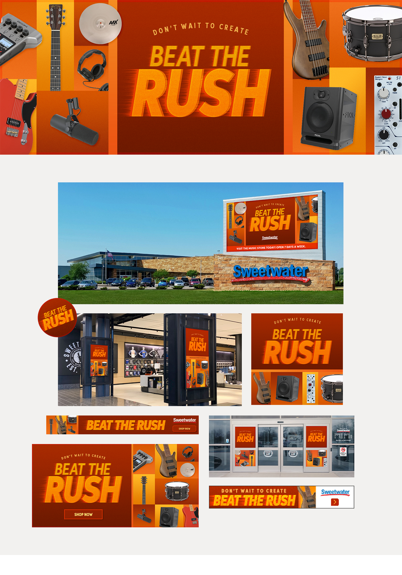 Danielle Doepke Design Portfolio - Sweetwater Project, Beat the Rush Sales Promotion - October 2021