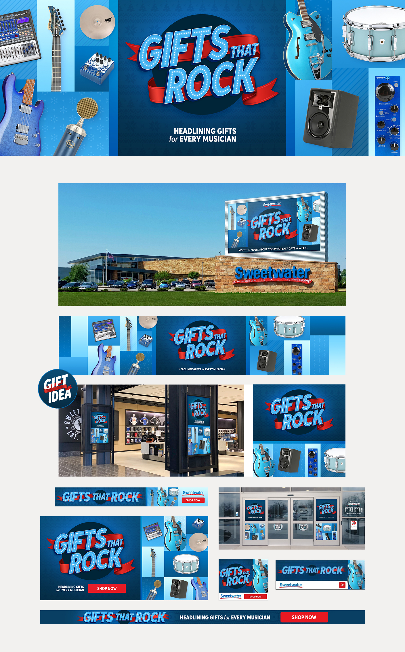 Danielle Doepke Design Portfolio - Sweetwater Project, Gifts that Rock Sales Promotion - November 2021