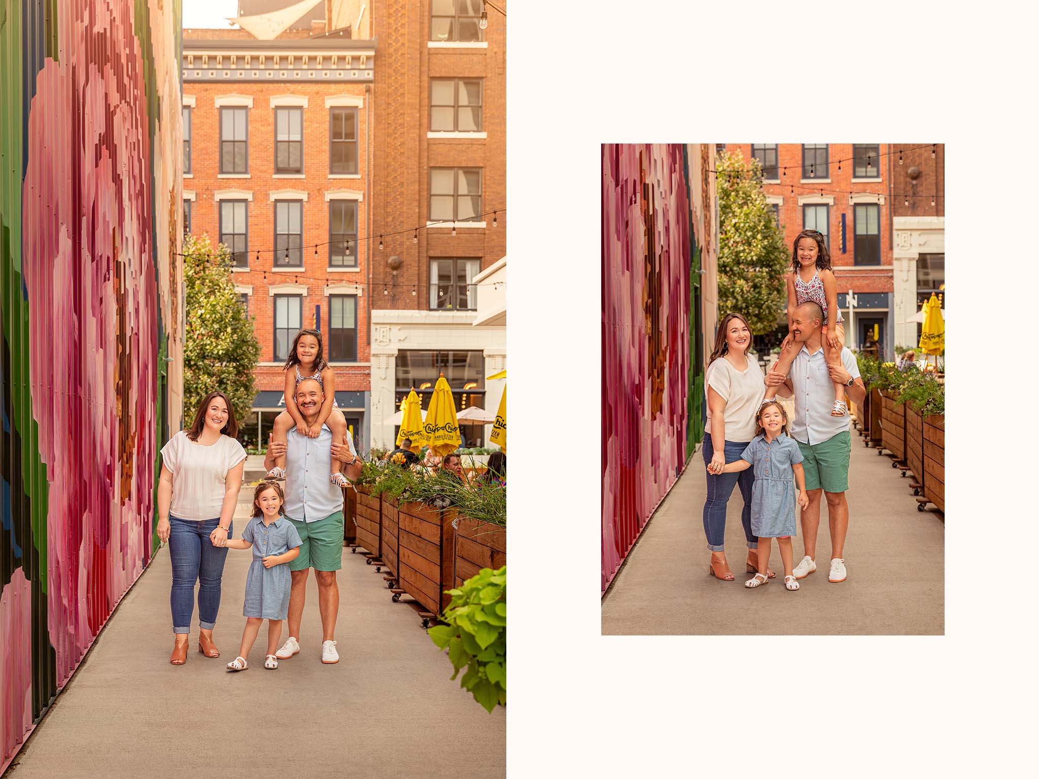 2024 Fort Wayne Visitor's Guide, Natural Light Summer on The Landing, Downtown Fort Wayne Indiana Magazine Cover Session by Danielle Doepke, photographer located in Fort Wayne, Indiana