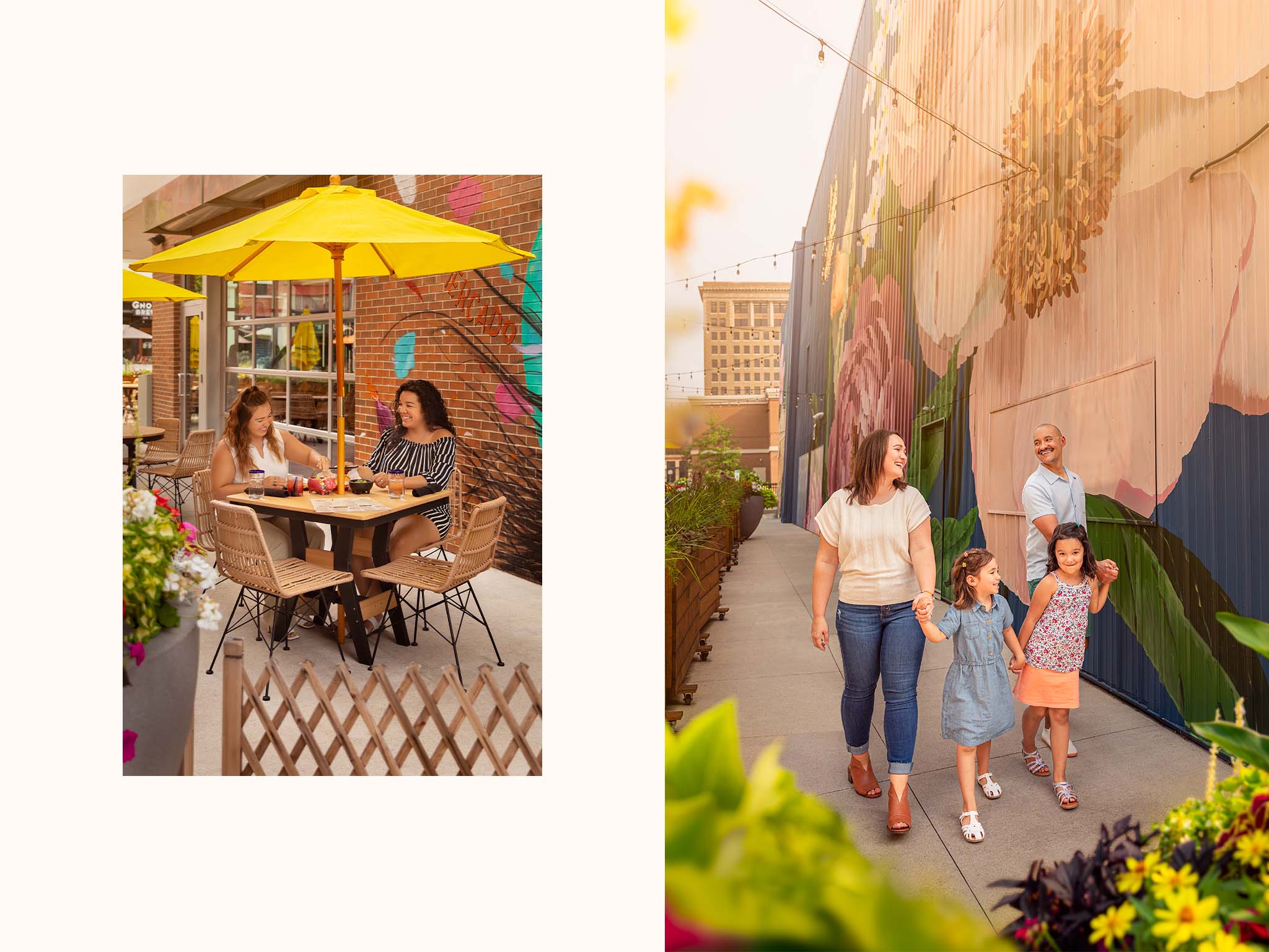 2024 Fort Wayne Visitor's Guide, Natural Light Summer on The Landing and Mercado Restaurant, Downtown Fort Wayne Indiana Magazine Cover Session by Danielle Doepke, photographer located in Fort Wayne, Indiana