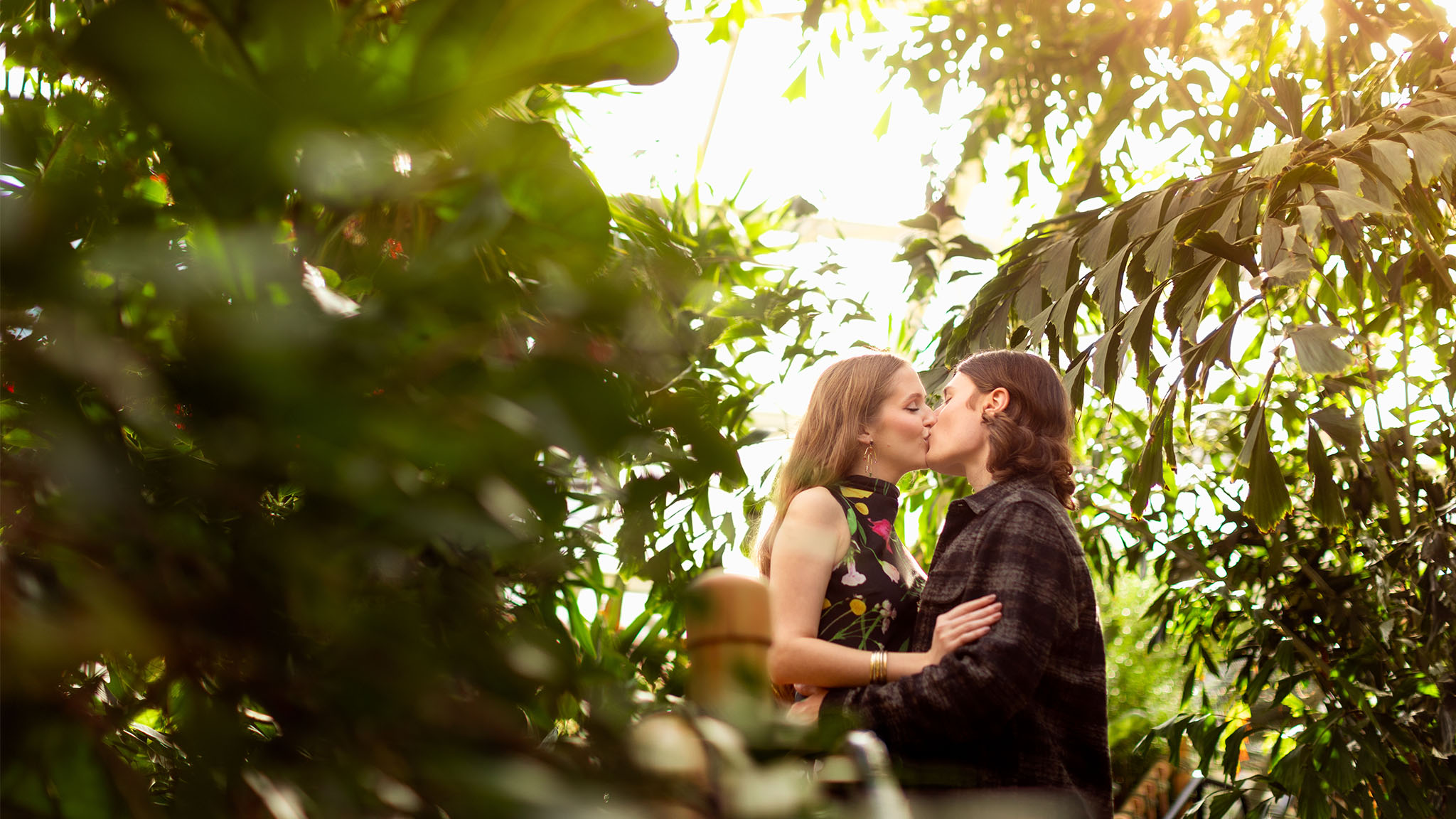 Hannah and Christian Engagement Session, Natural Light Summer Downtown Fort Wayne Indiana Foellinger-Freimann Botanical Conservatory Engagement Couples Session by Danielle Doepke, photographer located in Fort Wayne, Indiana