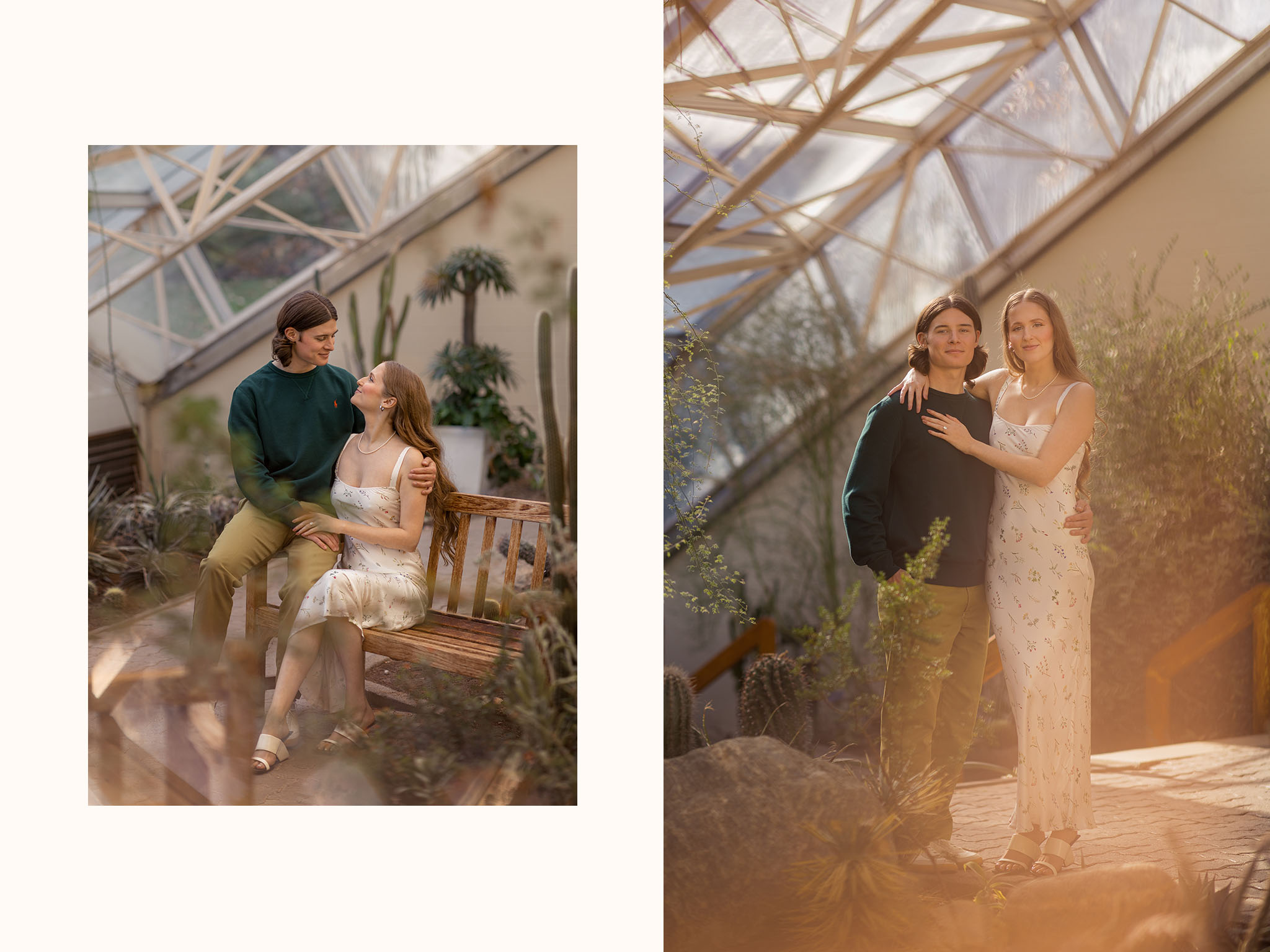Hannah and Christian Engagement Session, Natural Light Summer Downtown Fort Wayne Indiana Foellinger-Freimann Botanical Conservatory Engagement Couples Session by Danielle Doepke, photographer located in Fort Wayne, Indiana