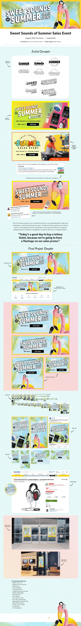 Danielle Doepke Design Portfolio - Sweetwater Project, Sweet Sounds of Summer Sales Promotion - August 2021