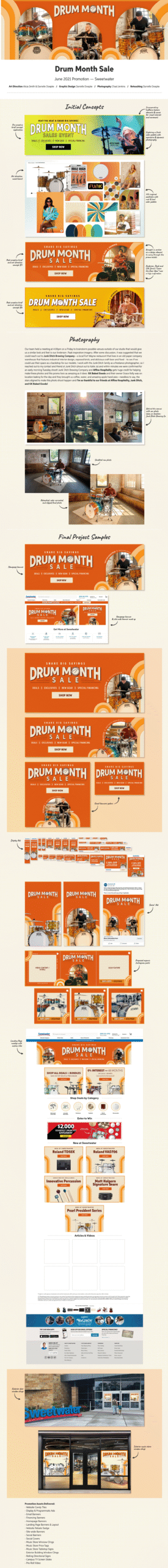 Danielle Doepke Design Portfolio - Sweetwater Project, Drum Month Sales Promotion - June 2021