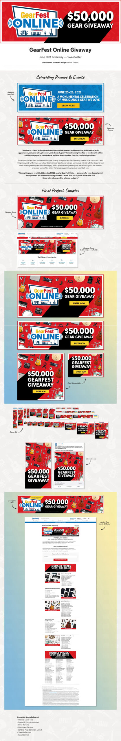 Danielle Doepke Design Portfolio - Sweetwater Project, GearFest Giveaway Promotion - June 2021