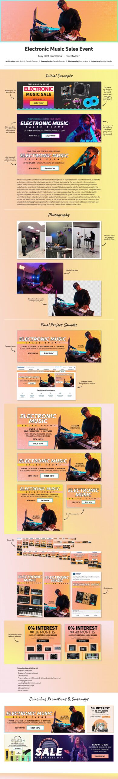 Danielle Doepke Design Portfolio - Sweetwater Project, Electronic Music Sale Promotion - May 2021