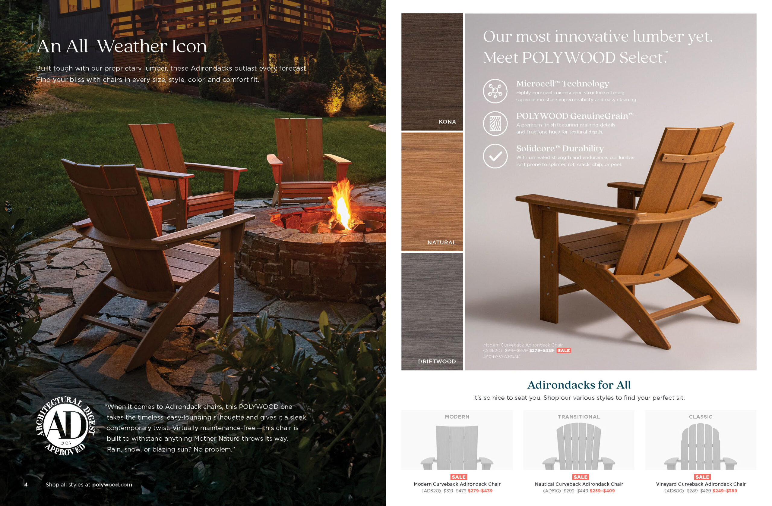 POLYWOOD Outdoor Furniture - Spring 2026 Direct Mail Catalog Spreads featuring photography by Danielle Doepke, POLYWOOD Senior Photographer
