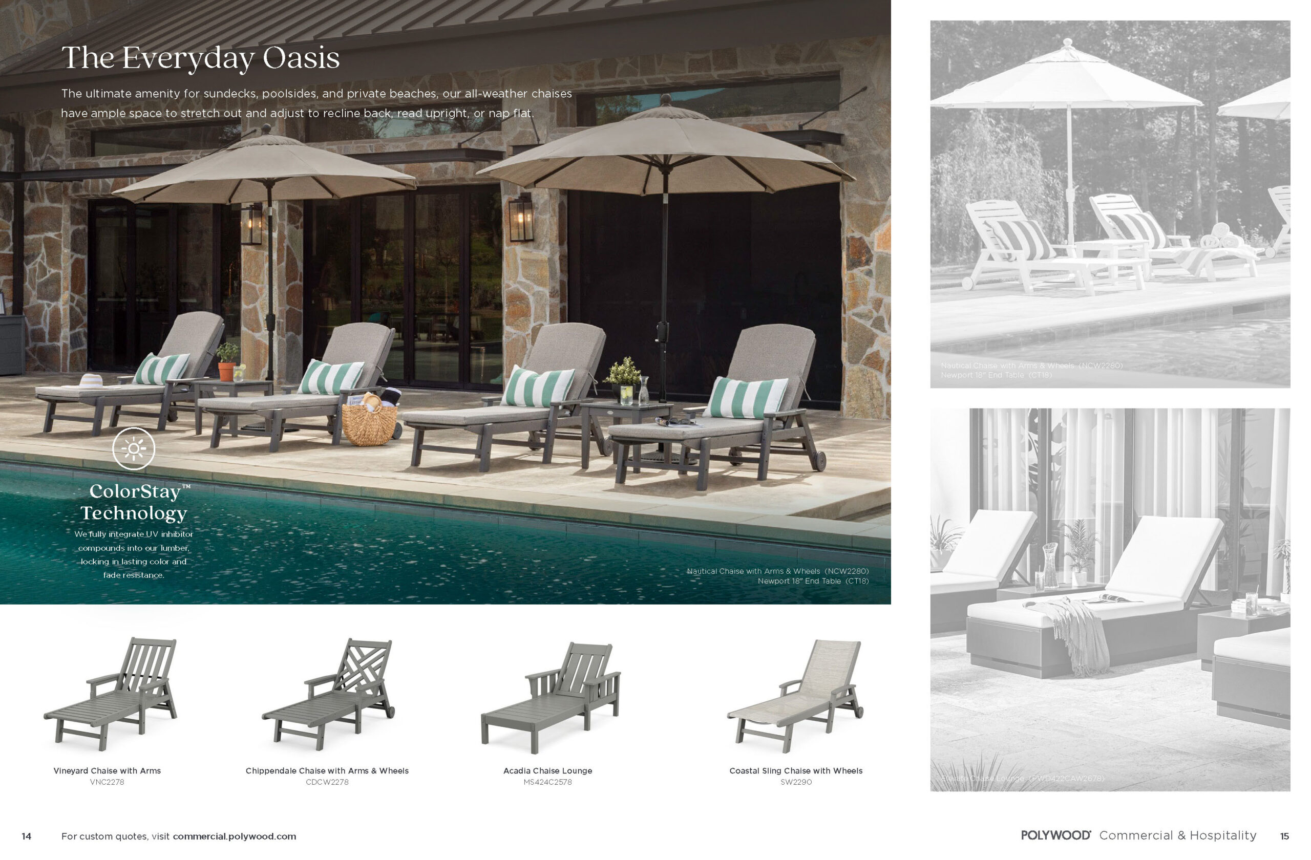 POLYWOOD Outdoor Furniture - Spring 2026 Direct Mail Catalog Spreads featuring photography by Danielle Doepke, POLYWOOD Senior Photographer